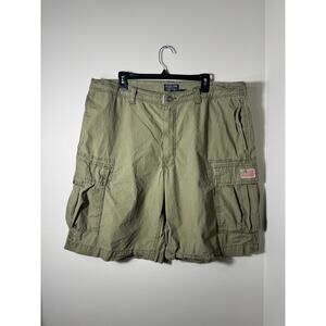 Vintage 90s Y2K Polo Ralph Lauren Green Cargo Shorts Size 40